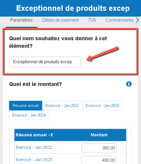 saisi du montant d'un produit exceptionnel