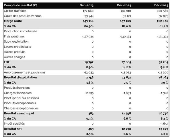business plan de fabricant de pâte de papier : exemple de compte de résultat prévisionnel