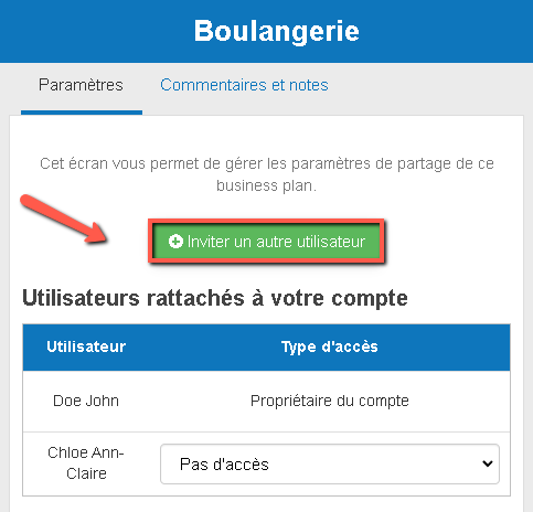 comment inviter un autre utilisateur via ses données personnelles