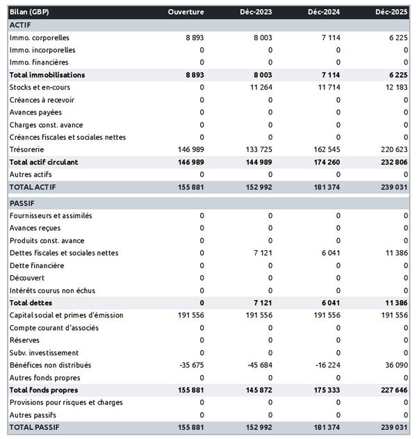 business plan de cabinet de médecine du sport : exemple de bilan prévisionnel