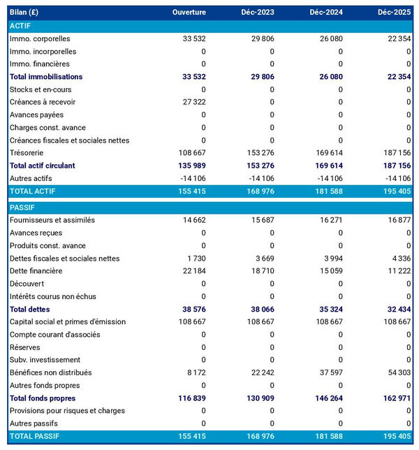 business plan d'entreprise de location d'instruments de musique avec exemple de bilan prévisionnel