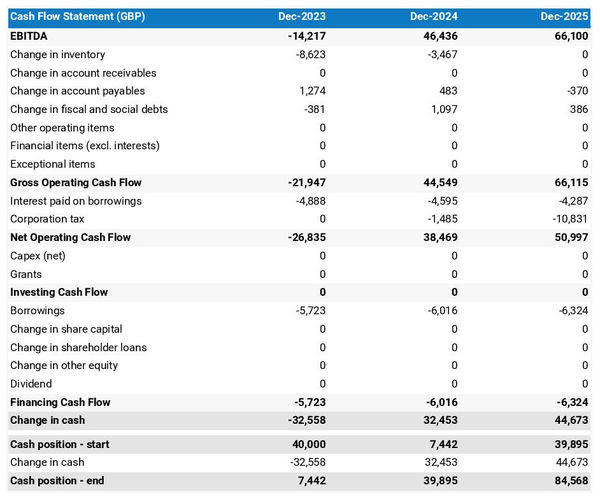 snail farm cash flow projection