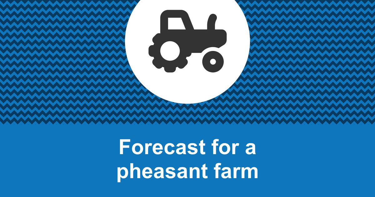 How to create a pheasant farm financial forecast?