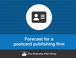 How to create projected financials for a postcard publishing firm?