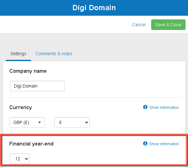  changing the financial year end