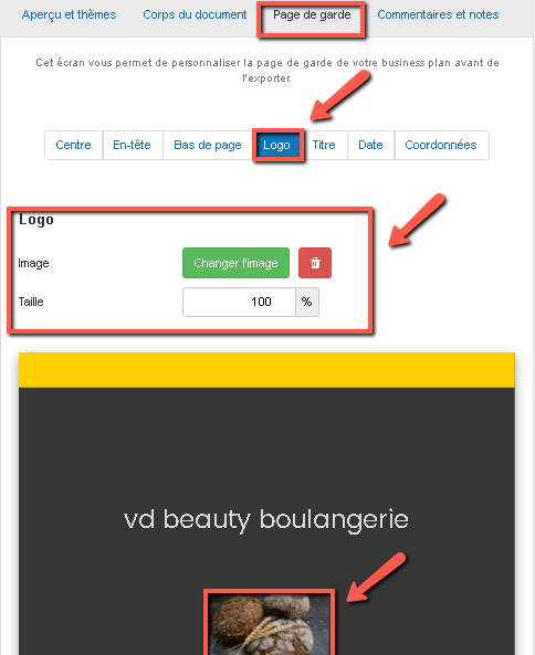 ajouter un logo de marketing numérique à la page de couverture du plan d'affaires