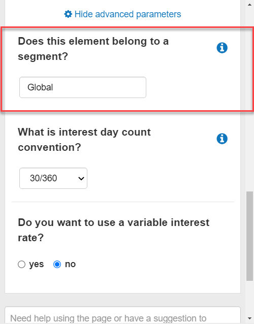 how to enter a segment in the business plan shop's financial forecasting software