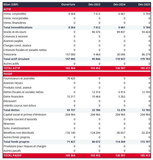 bilan prévisionnel de fabricant d'équipements hydrauliques 