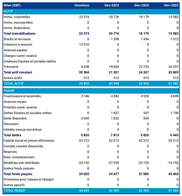 bilan prévisionnel d'entreprise de vente sur catalogue 