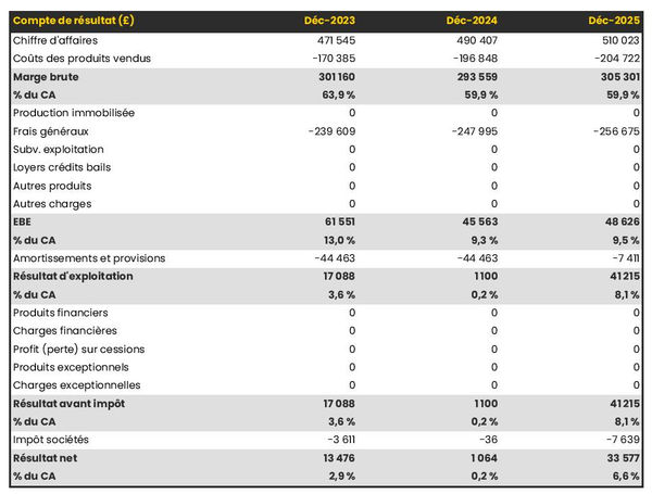 exemple de compte de résultat prévisionnel de cyber café