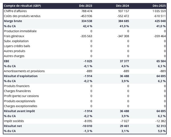 exemple de compte de résultat prévisionnel d'entreprise de transport par VSL