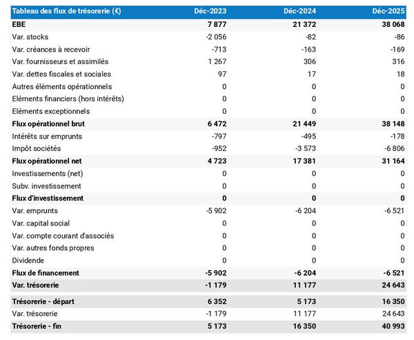 prévisionnel de trésorerie de fabricant d'encre et toner