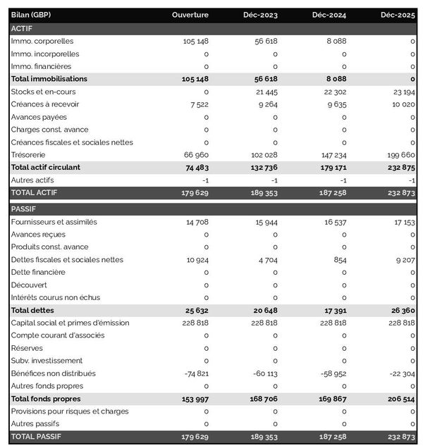 bilan comptable prévisionnel de restaurant de grillade