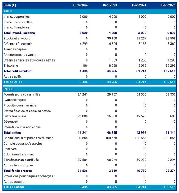 bilan comptable prévisionnel de réparateur de produits électroménagers