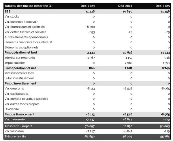 prévisionnel de trésorerie d'exploitation de prunes et prunelles