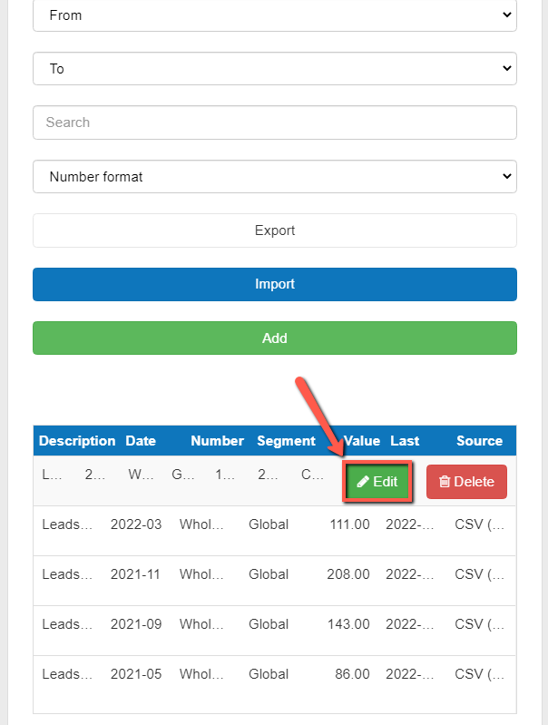 Editing non-financial data in The Business Plan Shop's software
