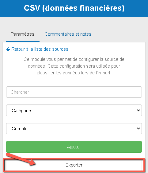 sources de données du logiciel de The Business Plan Shop