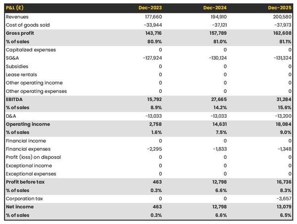 example of projected income statement for starting a woodworking company