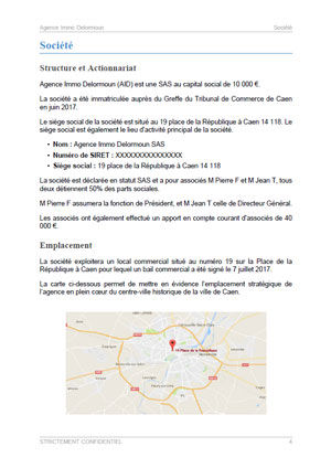 dossier de présentation du modèle de business plan d'immobilier