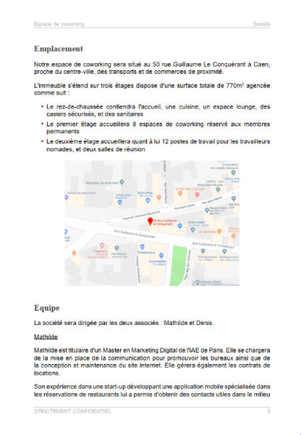 dossier de presentation de business plan espace de coworking