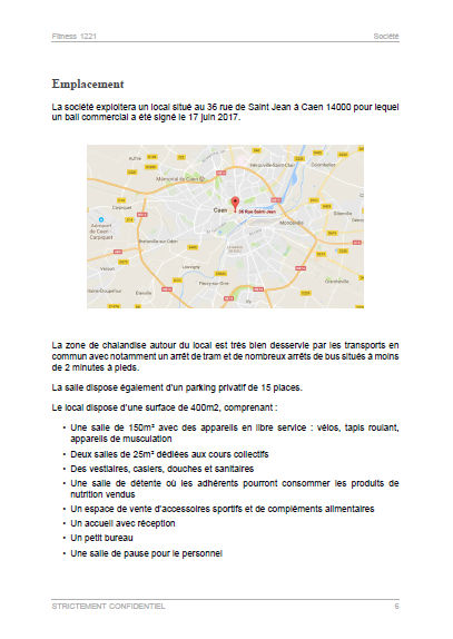 dossier de présentation du modèle de business plan de salle de sport