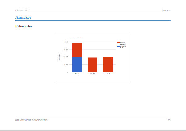 Exemple de graphique du modèle de business plan de salle de sport