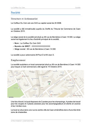 dossier de présentation du modèle de business plan de salon de coiffure