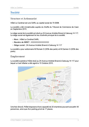 dossier de présentation du modèle de business plan d'hôtel