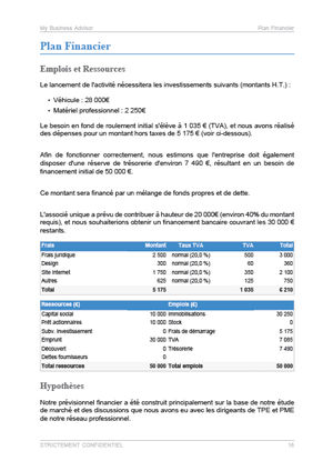 modèle de business plan de consultant indépendant