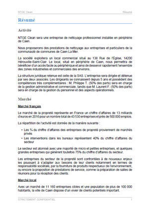 executive summary du modèle de business plan d'entreprise de nettoyage