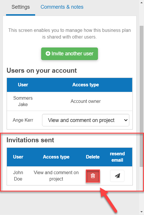 cancelling an invitation because you no longer want to invite that user