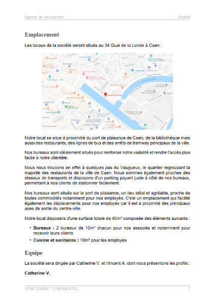 dossier de présentation du modèle de business plan d'agence de recrutement 