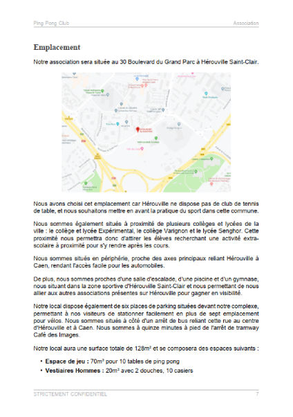 dossier de présentation du modèle de business plan d'association sportive