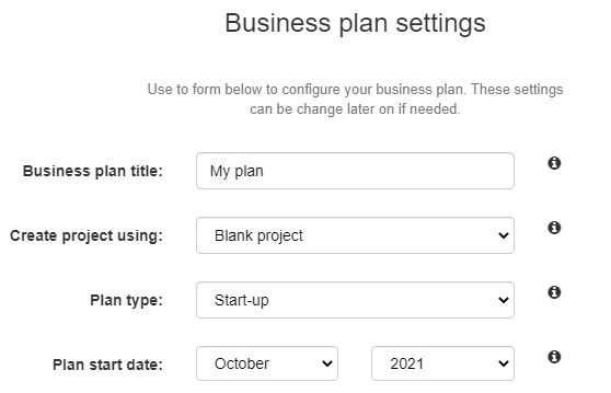 details that need to be filled in to create a new project