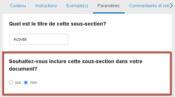 exclure la section aperçu du marché de mon plan d'affaires exporté