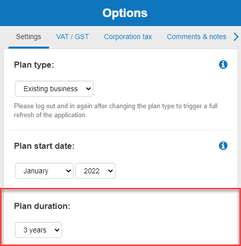 changing my business plan duration from three years to five years