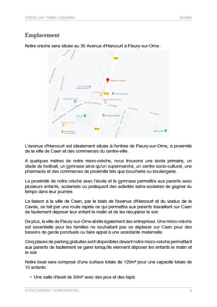 dossier de présentation du business plan de micro-crèche pdf