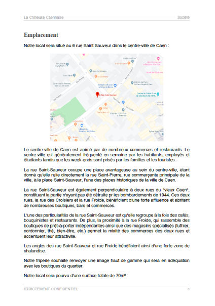 dossier de présentation de l'exemple de business plan friperie