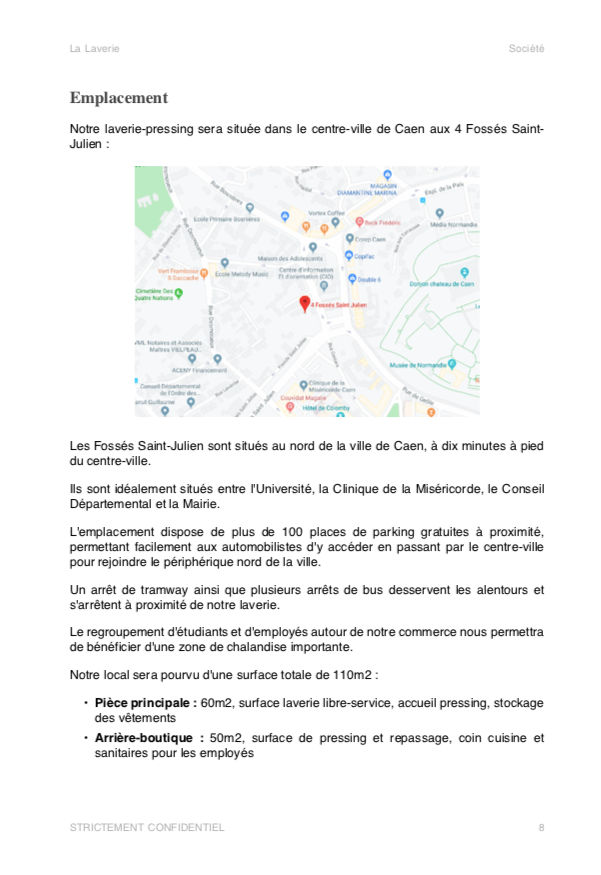 dossier de présentation du modèle de business plan de lavomatique et pressing