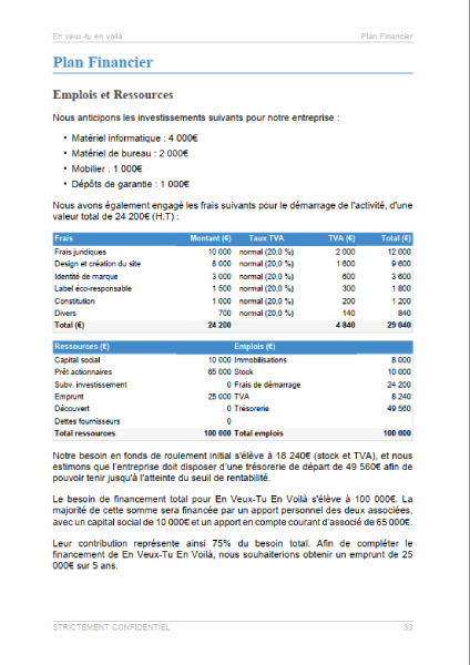 modèle de business plan de fleuriste