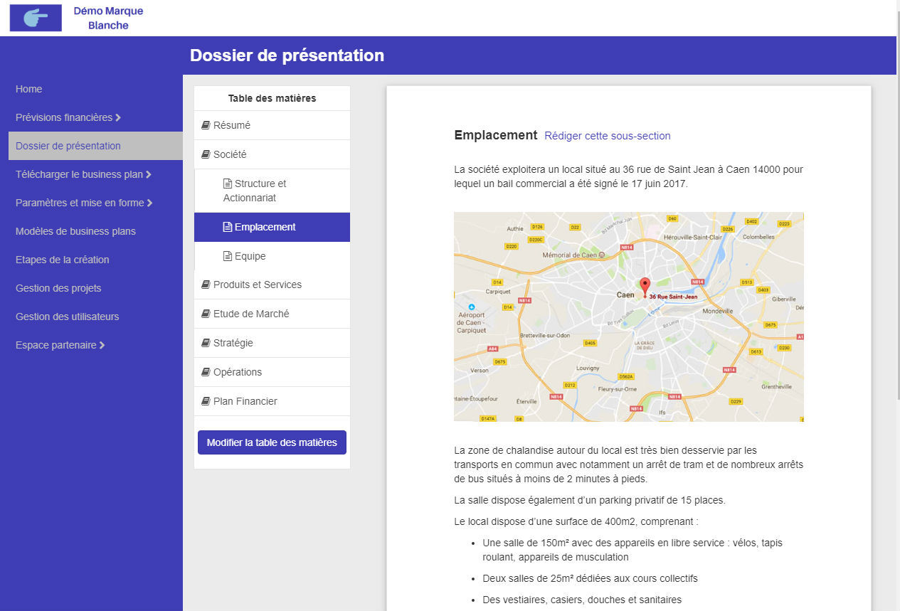 démonstration marque blanche logiciel de business plan - 4